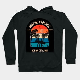 Surfing Paradise Ocean City Maryland Hoodie